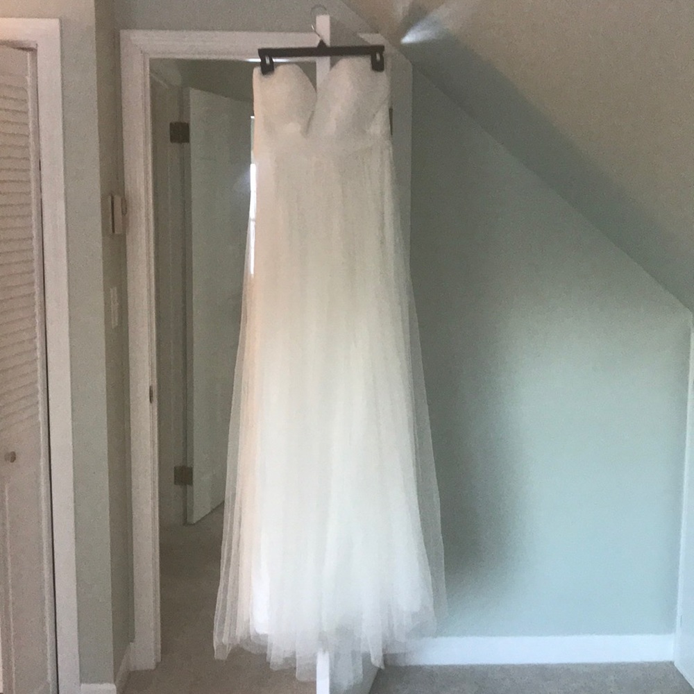 Jenny Yoo cream strapless dress